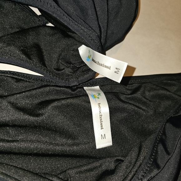 Beach Sissi 2pc Black Bikini Set SZ M - Picture 5 of 5